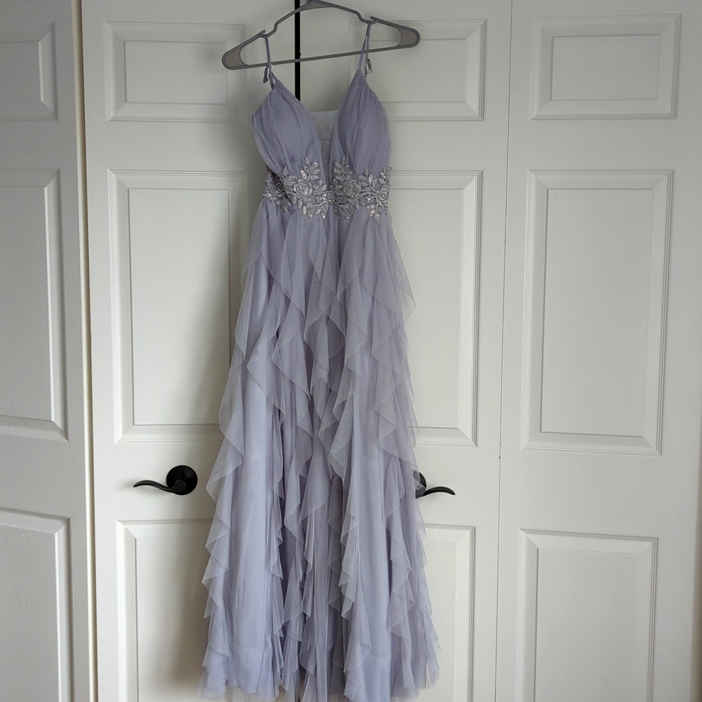 Teeze Me  light purple/ blue/ silver prom dress 7